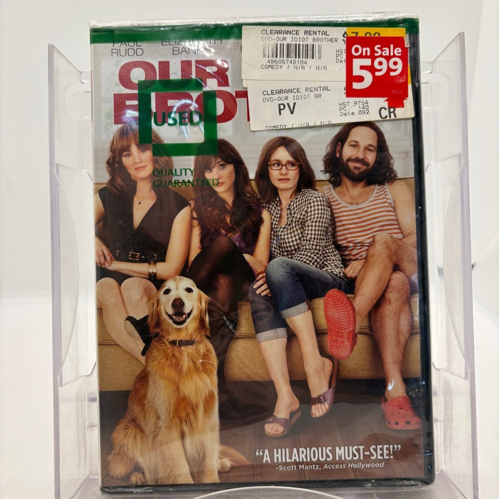 Our Idiot Brother DVD Paul Rudd Zooey Deschanel Elizabeth Banks Comedy Movie